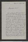 Nachlass Franz Steindachner, Brief von Gustav Schneider (senior) an Franz Steindachner (02.04.1881), Inv.Nr. 461.25, Seite 1